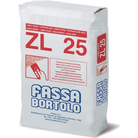 FASSA ZL25 INTONACO DI LISCIATURA A BASE GESSO IN POLVERE IN SACCO KG 5 (1/2)