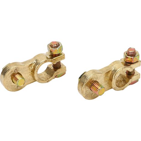 Connecteur de borne de batterie auto en laiton plaqué, lot de 2, pour câble de batterie voiture, camping-car, quad, bateau, camion (1/5)