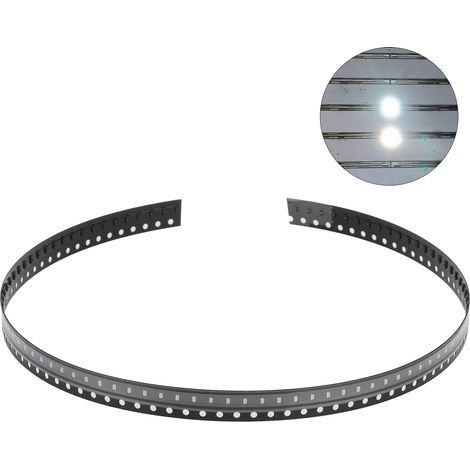 100 diodes LED SMD, composants électroniques haute résistance, minuscules et basse tension pour circuits imprimés DIY (blanches) (1/5)