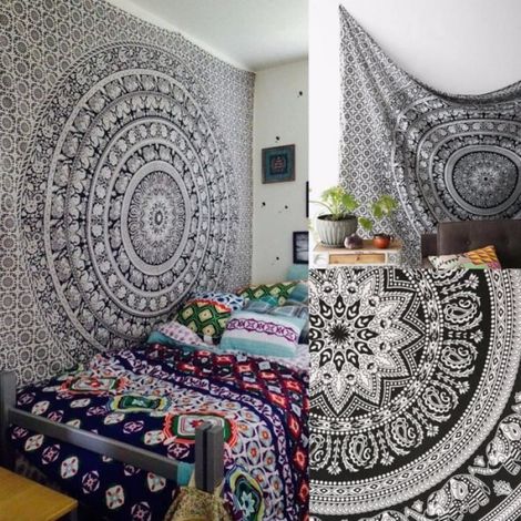 Tenture murale indienne Mandala - - Gris - Polyester - Ethnique (1/3)
