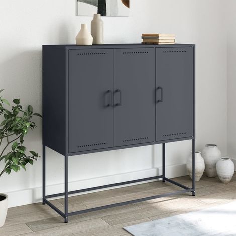 Highboard Anthrazit 100,5x39x107 cm Stahl (1/5)