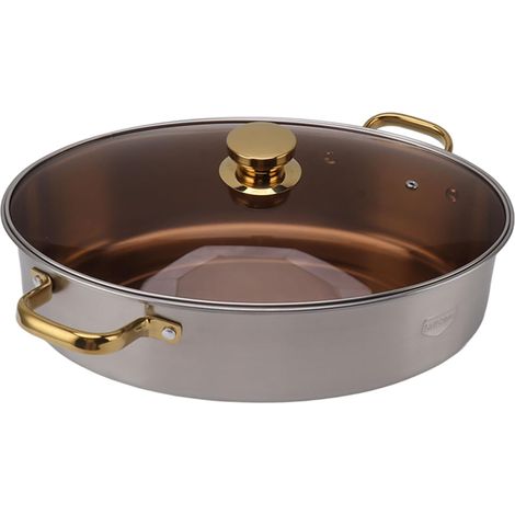 Oval Fish Steamer Pot, made of 304 Stainless Steel with (1/5)