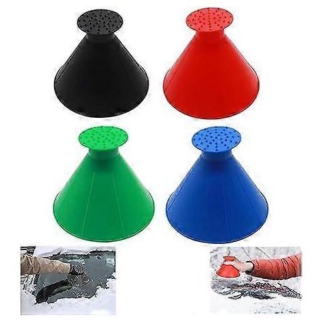 Pack Grattoir à Glace Magique pour Pare-brise de Voiture, Grattoir à Glace Rond Dégivreur pour Tous Véhicules (1/5)