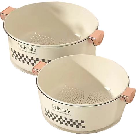 2 paniers à linge doubles ustensiles de cuisine bol fruits. (1/5)