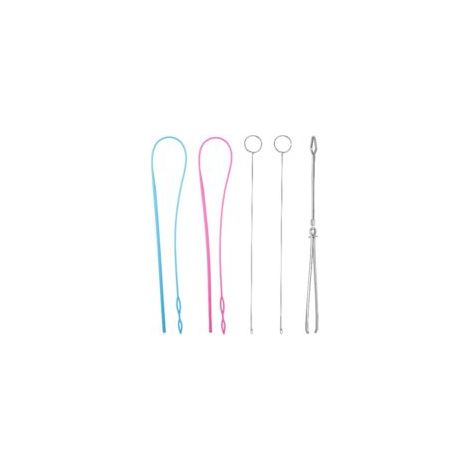 Kit de costura de 6 piezas para bucles, que incluye gancho para voltear bucles, enhebrador de cordón flexible, pinzas metálicas y herramienta larga para voltear bucles con bloqueo para accesorios de b