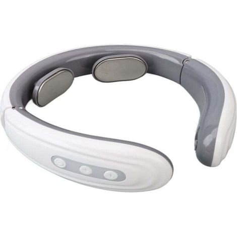 Masseur cervical en U sans fil chauffant - Intelligent portable - Soulagement tension cervicale - Blanc