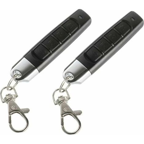 2 Packs 433MHz Alarme De Voiture Porte De Garage Télécommande Duplicateur Clone Code Scanner Transmetteur Alarme De Sécurité Portes Électroniques 4 Clés Télécommande Clé Duplicateur,Noir (1/4)