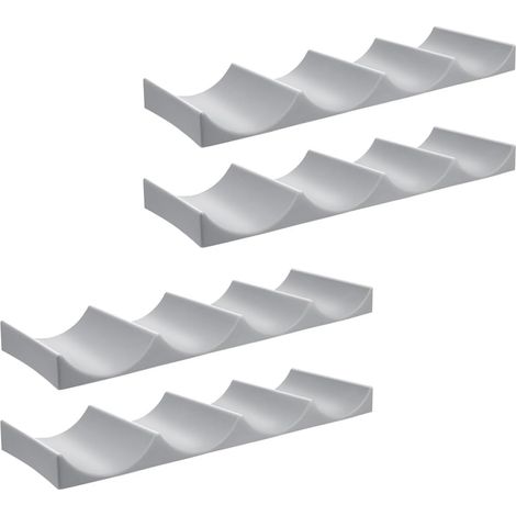 Support pour Bouteille de Vin en Plastique Blanc 4pcs, Structure Stable et Espace de Rangement Cuisine ou Restaurant Style Européen (1/5)