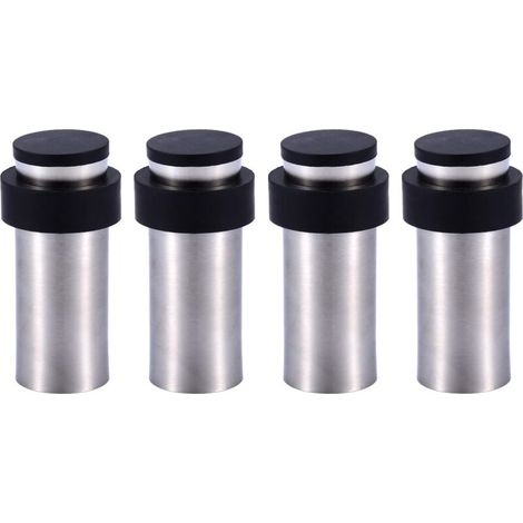 [NIEMALS VERWENDET] 8 cm großer Türstopper aus Edelstahl mit Gummi-Türstopper für Boden oder Wand (4er-Set)