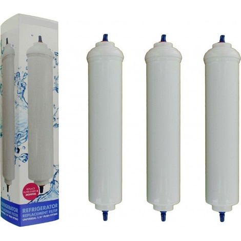 FILTRO ACQUA  FRIGORIFERO SMEG / BEKO / WHIRLPOOL /  DAEWOO / LG / SAMSUNG / UNIVERSALE 3 PZ -- FF3 (1/2)