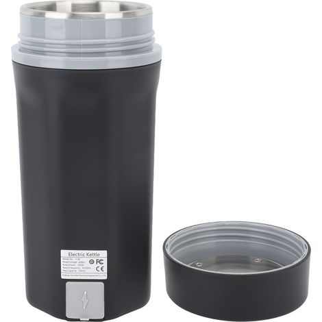 Bouilloire électrique de voyage portable 300 W 500 ml en acier inoxydable 304, mini-bouilloire automatique pour café, thé et lait, noire, prise UE 220 V 50 Hz (1/5)