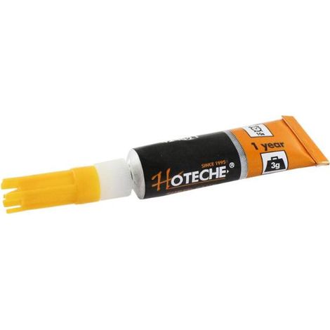 HOTECHE tubos pegamento super rapido 3 gr , Tubos de pegamento Súper rapido Hoteche Acción rápida de 10 segundos Envase de 3g Pureza 100% Duración de 1 año Pack (1/3)