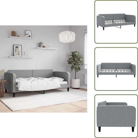 Lit de repos sans matelas gris clair 90x190 cm tissu - Lit De Repos - Lits De Repos - Canapé-lit - Lit D'appoint (1/5)