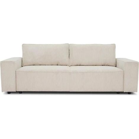 Casapy JOSH elegantes 3-Sitzer Schlafsofa Beige