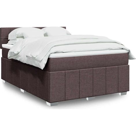 Boxspringbett mit Matratze Dunkelbraun 140x200 cm Stoff