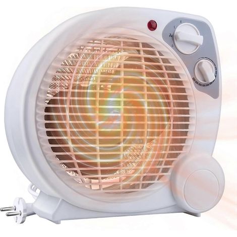 Chauffage soufflant écoénergétique 2000 W, petit format, 2 niveaux de chauffage, thermostat réglable portable, corps spiralé, fonctionnement chaud/froid (1/5)