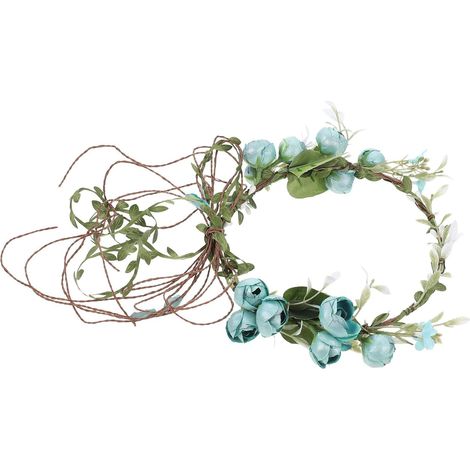 Blue Floral Fabric Headband for Brides, Stylish and Lightweight (1/5)