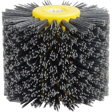 Cepillos abrasivos EXLECO 120 Ø120mm-L, rueda de pulido de 100mm, cepillo abrasivo de nailon, rueda de cepillo de fibra para desengrasar, limpiar y eliminar la suciedad y el gris (negro) (1/5)