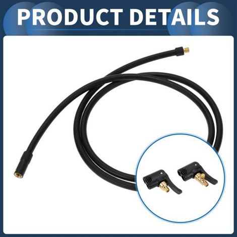 Tuyau de pompe à pied Tuyau de gonflage pneus voiture 130cm 7,8mm ID pour moto vélo Rallonge Adaptateur de valve pneu (1/5)