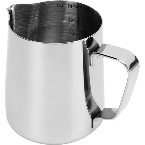 400 ml / 13,5 oz Milchaufschäumkännchen für Kaffeeliebhaber, Familien, Küchen und Cafés (1/5)