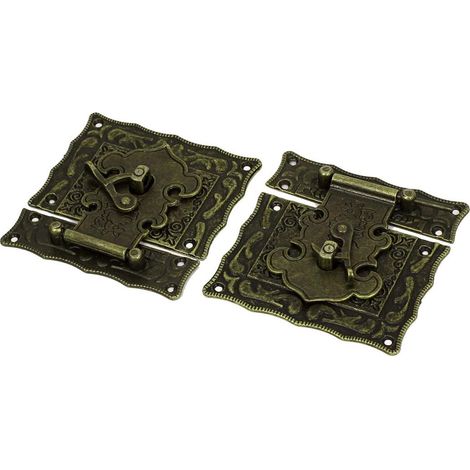 84 mm x dans un style antique boîte à outils schmuckschatulle haspe riegelschloss 2 sièges