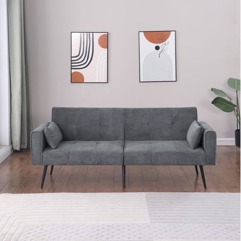 Sofá plegable con respaldo ajustable para salón gris OKMYHOME (1/5)