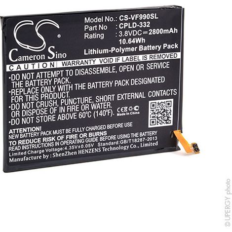 NX - Batterie téléphone, smartphone, GSM pour Vodafone 3.8V 2800mAh - CPLD-332CPLD332 (1/4)