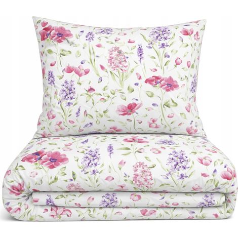 Juego de ropa de cama de 160x200 cm, 100% algodón grueso, 3 piezas, flores polacas de primera calidad. (1/5)