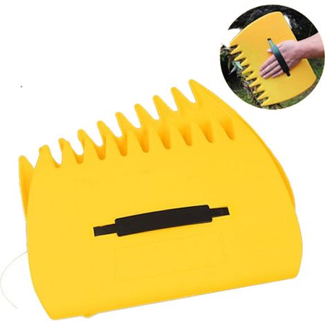 Râteau à Feuilles,2 Pièces collecteur de Feuilles en Plastique pour Le Nettoyage du Jardin, avec Griffes pour ramasser Facilement Les Mauvaises Herbes, Jaune
