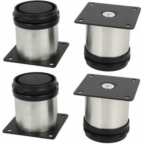 4 Pack Stainless Steel Kitchen Furniture Legs Adjustable Round 50x50mm (1/4)