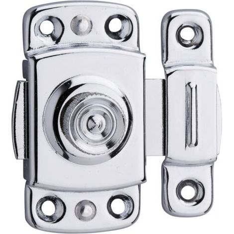 Verrou pour porte d'ameublement, 30mm, laiton chromé - (1/2)