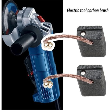 Paar Kohlebürsten, kompatibel mit Bosch GWS 17-125 CIE Elektrowerkzeugzubehör mit automatischer Stoppfunktion 1607000V37 6x10x17mm (1/5)