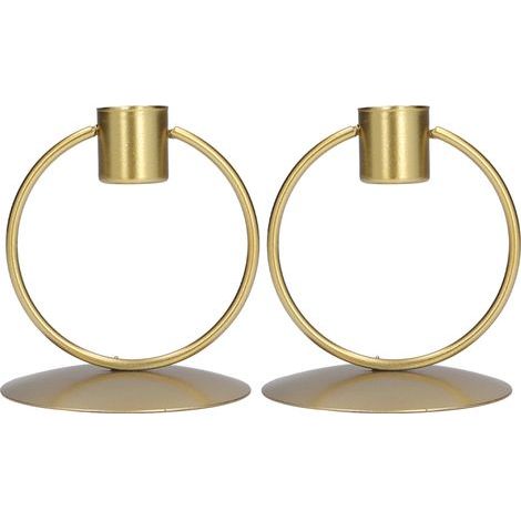 Porte-bougie en Fer Doré Élégant et Moderne - Décoration de Table pour Maison (1/5)