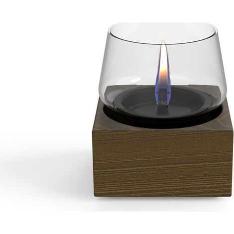 Lanterna Candela Poppy 14 Nero Oak da tavolo ricaricabile con  liquido TenderFuel (1/3)