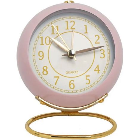 7,6 Cm Silencieux Sans Tic-Tac Mini Carillon De Nuit RéVeil Analogique à Quartz Avec Veilleuse Grand Visage (Rose) (1/4)