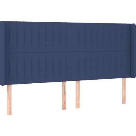 Maison Exclusive - Kopfteil mit Ohren Blau 183x16x118/128 cm Stof (1/5)