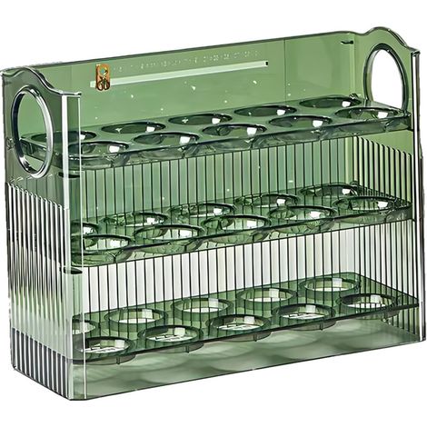 Boîte de rangement pour œufs de réfrigérateur — Présentoir à œufs à 3 niveaux — Distributeur d'œufs transparent pour la cuisine