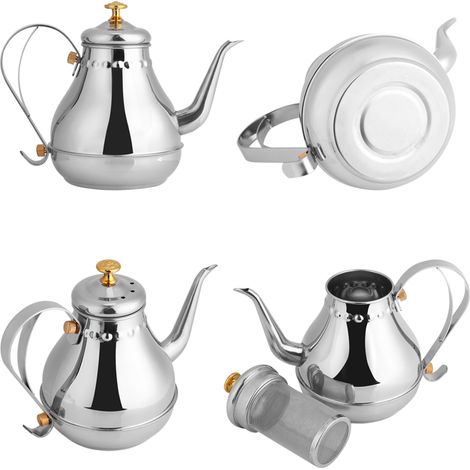 1,2-Liter-Edelstahl-Wasserkocher mit Schwanenhals für Filterkaffee, präzises Ausgießen von Tee, für den Innenbereich (1/5)