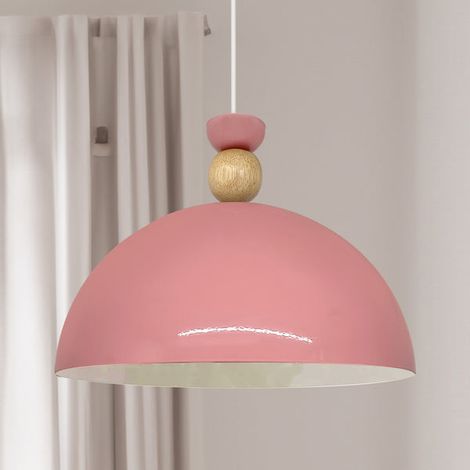 Yimpi Industrielle Pendelleuchte aus Handbemaltem Rosa Metall – Vintage-Kronleuchter E27 Ø30 cm für Wohnzimmer, Schlafzimmer oder Esszimmer (1/3)