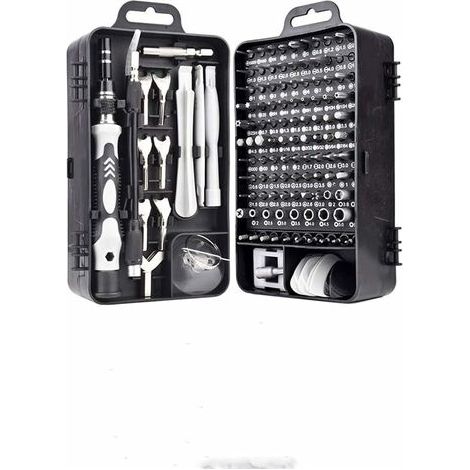 Tournevis de précision magnétique 135-en-1 pour réparation iPhone, ordinateur portable et montres – noir, avec boîtier de rangement (1/5)