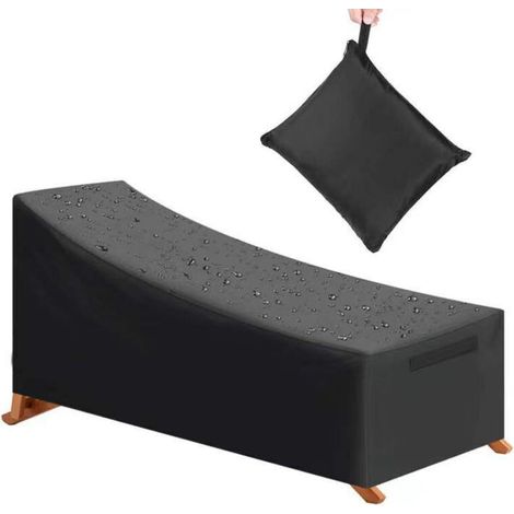 Housse de Protection, imperméable, Coupe-Vent, Protection UV, Tissu Oxford 210D Housse de Protection Solaire, Chaise Longue (210x75x40/80cm) - Noir Ikodm (1/2)