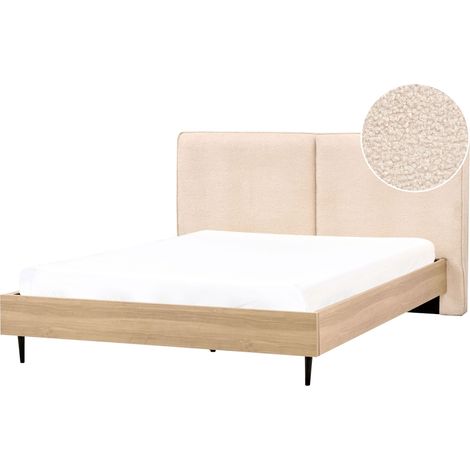 Bed Boucle IZERNORE 180 x 200 cm (EU Super King) Beige (1/5)