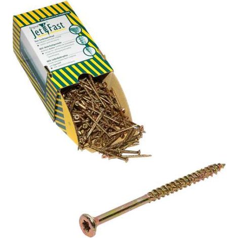 Jet-Fast® Spanplattenschrauben TX20 4,0x50 gelb verzinkt 200 Stck/Paket
