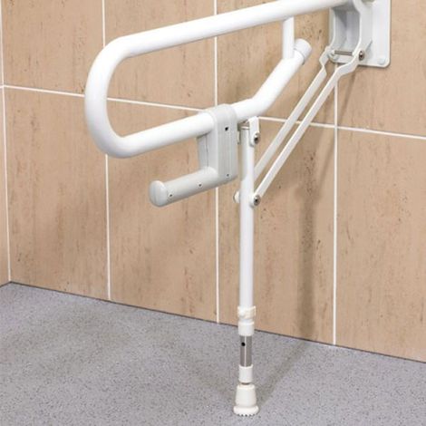 AKW 1800 Series Folding Grab Rail 765mm Length White (Adjustable Leg)