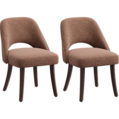 2er-Set moderne Esszimmerstühle im Mid-Century-Stil mit Massivholzbeinen, gepolsterter Sitzfläche und ergonomisch geschwungener Rückenlehne, Rot (1/5)