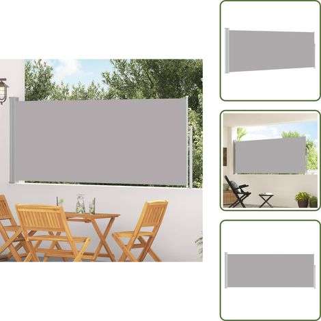 The Living Store Ausziehbare Seitenmarkise 120x300 cm Grau - Außenmarkise (1/5)
