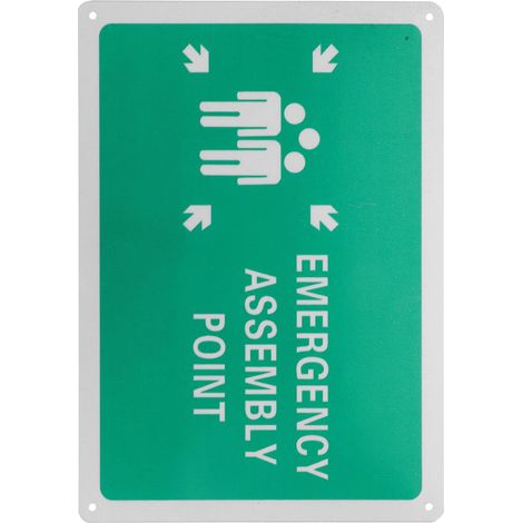 Panneau De Point De Rassemblement Incendie - Évacuation - Panneau UV Extérieur - Plaque En Aluminium - Sécurité D'Urgence - Réfléchissant - Protection Des Lieux - Attention - (1/5)