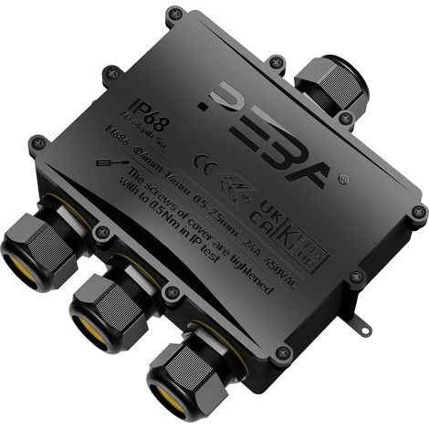 Boîte De Dérivation Étanche IP68 - Boîte De Raccordement Électrique 4 Voies Pour Câbles Ø4 À 14 Mm - Usage Extérieur Jardin Ferme (1/5)