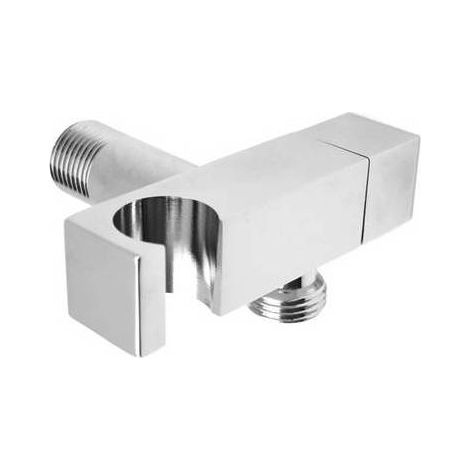 SUPPORT DE DOUCHE DESIGN EN LAITON CHROMÉ AVEC ARRÊT 1/2 M Dimensions : Chrome