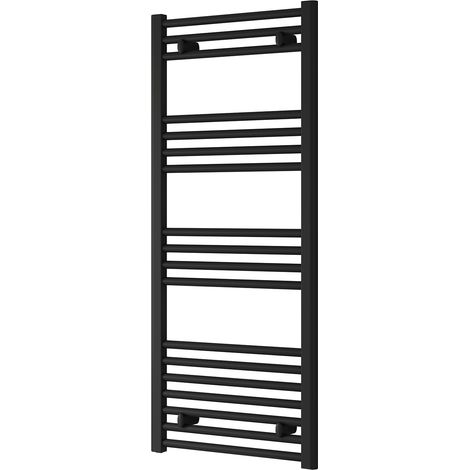 Reina Capo Black Electric Towel Rail 1200mm High x 400mm Wide (+ Black Mini Round Element) (1/5)